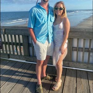 Purple and White Tie- Dye Slit Dress Maxi